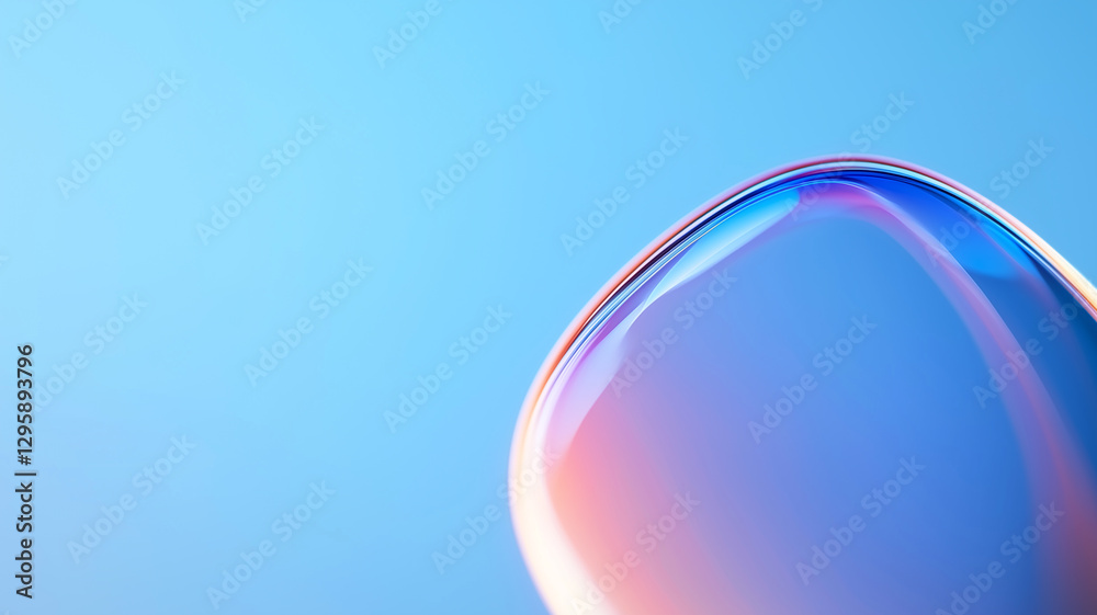 Poster smooth, abstract design with soft gradients and sharp edges on blue background