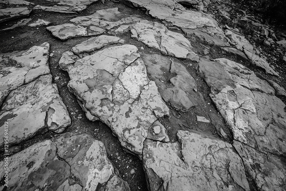 Poster Close up of stone path showcasing texture and composition of rocks