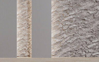 Decorative wall in an empty room. Background. 3d render
