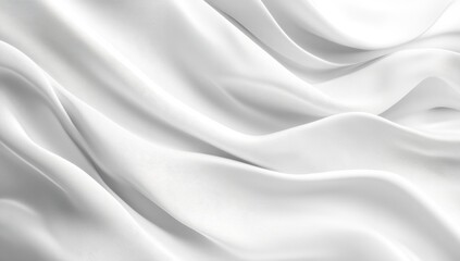 Naklejka premium White silk fabric drapes, flowing textures, studio shot