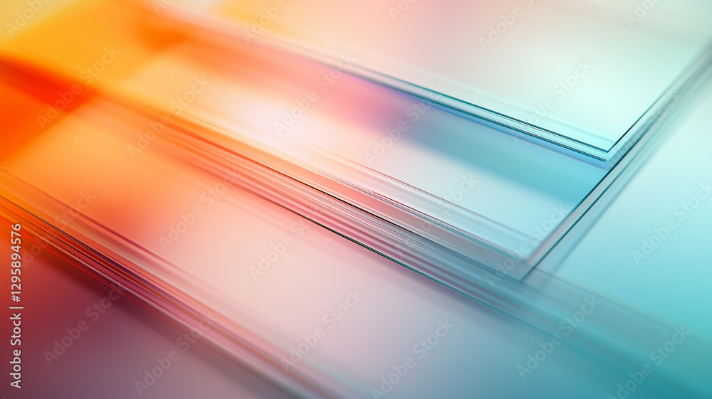 Poster Abstract geometric design with vibrant gradients and layered shapes