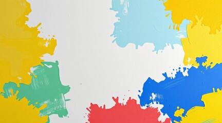 Obraz premium Colorful abstract splashes of paint in vibrant hues on a textured surface