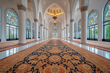  Bright mosque interior.