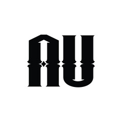 AU monogram logo design letter text name symbol monochrome logotype alphabet character simple logo