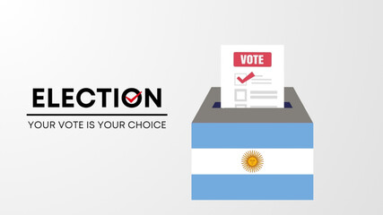 Obraz premium Argentina election 2025 concept, democracy, flag. Vector icon illustration