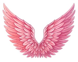 Fototapeta premium pink wings isolated