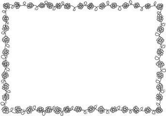 Hand-drawn flower doodle border. Each flower is unique!