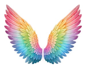 Obraz premium rainbow spread wings isolated