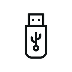 USB flash drive line icon, usb stick vector symbol with editable stroke