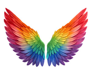 Obraz premium spread rainbow wings isolated