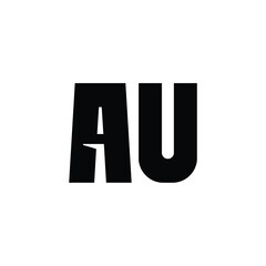 AU monogram logo design letter text name symbol monochrome logotype alphabet character simple logo