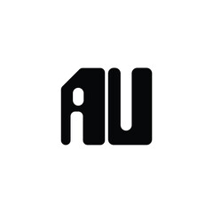 AU monogram logo design letter text name symbol monochrome logotype alphabet character simple logo