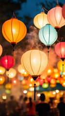 Chinese New Year celebration table with festive food and decorations