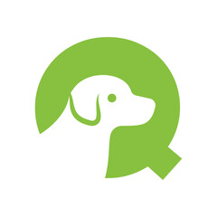 Dog Logo combine with letter Q vector template