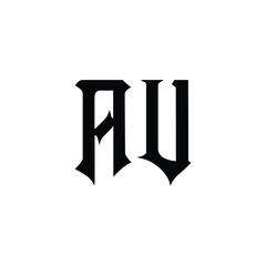 AU monogram logo design letter text name symbol monochrome logotype alphabet character simple logo