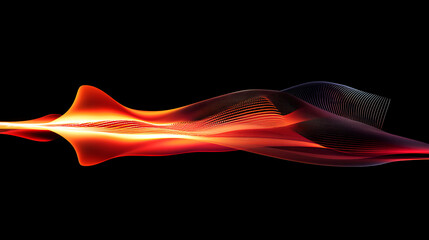 Abstract Wavy Lines Gradient in Red to Orange Fluid Motion