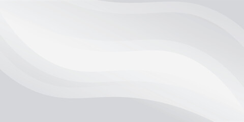 3D white geometric abstract background overlap layer on bright space with waves decoration