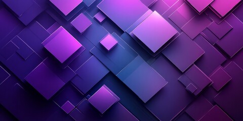 Obraz premium Abstract arrangement of purple and blue squares in depth