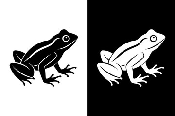 Frog Logo Silhouette Vector Ideal for Nature & Wildlife Themes.