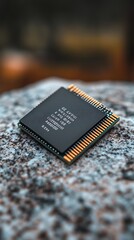 Chip on Rock, Nature Background, Technology Concept
