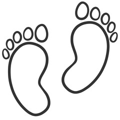 black outline human footprint icon