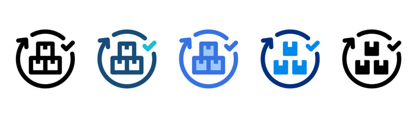 Order Fulfilment icon set multiple style collection