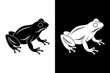 Frog Logo Silhouette Vector Ideal for Nature & Wildlife Themes.