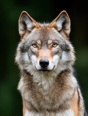 Obraz premium Majestic wolf portrait forest habitat wildlife photography natural environment close-up view animal concept