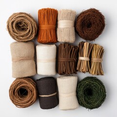 Variety of natural eco-friendly craft materials.