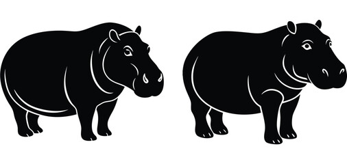 Rhinoceros vector shilhouette bundle set Collection