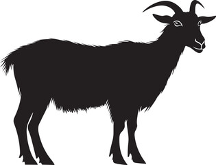 Obraz premium Wild Goat and Deer Silhouette Set 