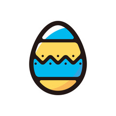 Easter egg illustration icon.Simple vector outline, clipart for graphic design.