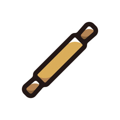 Rolling pin illustration icon.Simple vector outline, clipart for graphic design.