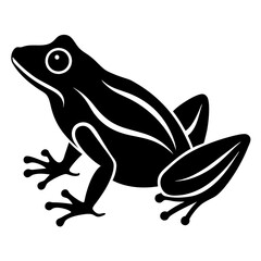 Frog Silhouette Vector on White Background Premium Files.