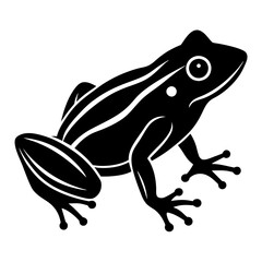 Frog Silhouette Vector on White Background Premium Files.