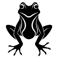Frog Silhouette Vector on White Background Premium Files.