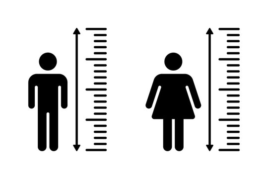Human height icon set. Height measurement icon set. Scale tall human.