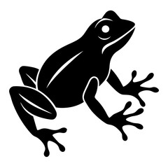 Minimalist Frog Silhouette Icon Perfect for Logos & Designs.