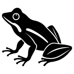 Frog Silhouette Vector Icon High-Quality Design on White Background