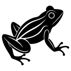 Frog Silhouette Vector Icon High-Quality Design on White Background