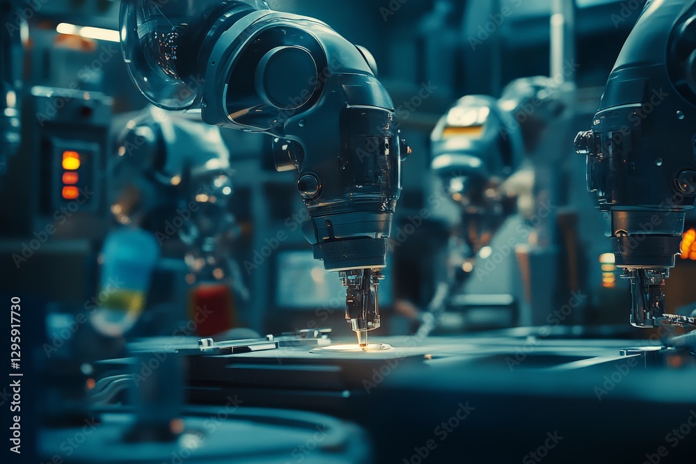 Leinwandbilder advanced robotics in a modern manufacturing facility performing intricate tasks with precision and e