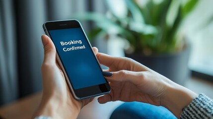 Booking Confirmation on Smartphone in Bright Room