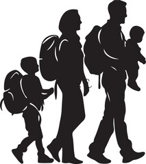 Muslim Love Family silhouette Design vector.