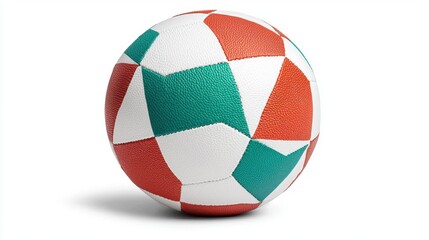 Obraz premium Colorful Geometric Pattern Ball on White Background
