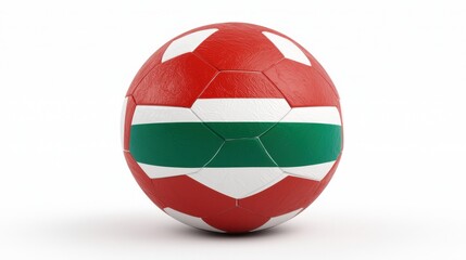 Naklejka premium Colorful Handball with Hungary Flag Design on a White Background