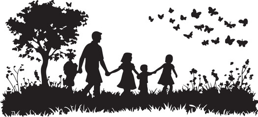 Muslim Love Family silhouette Design vector.