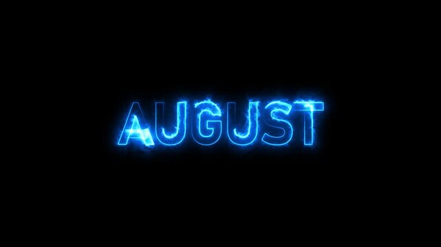 Neon august tex icon animation
