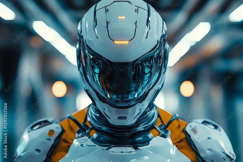 Aufkleber Futuristic robot in a high-tech environment showcasing advanced design and features during a sci-fi moment