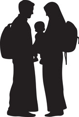 Islamic mindset  family silhouette design vector.