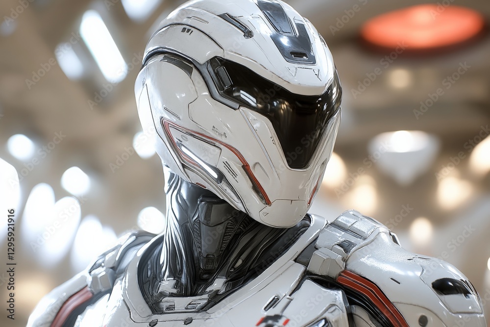 Leinwandbilder futuristic humanoid robot with sleek design stands in a high-tech environment showcasing advanced te